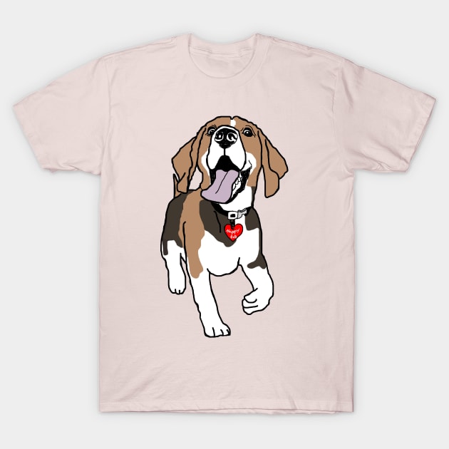 Cute puppy funny happy puppy T-Shirt by The world through children's eyes